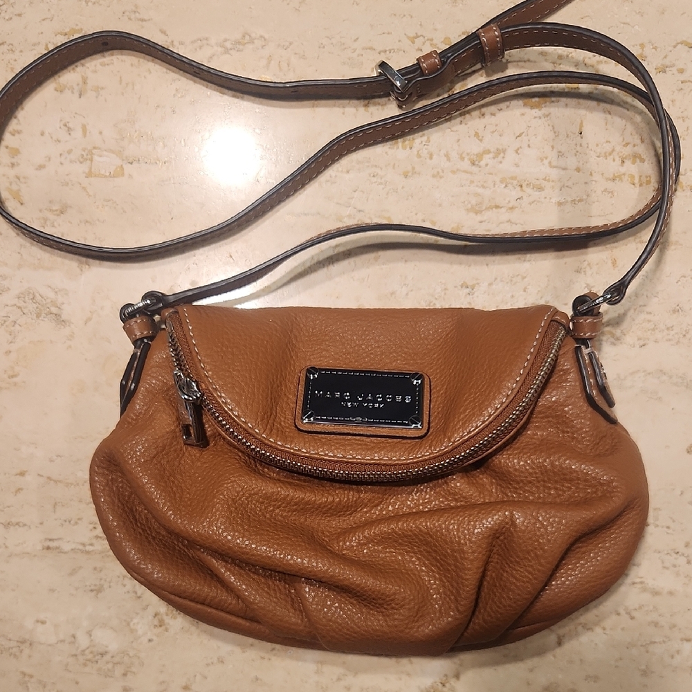 Marc Jacobs Cognac Pebbled Leather Crossbody Bag